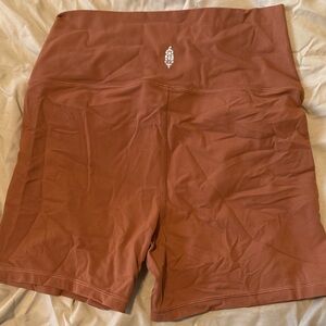 Free People High-Rise Rust Bike Shorts